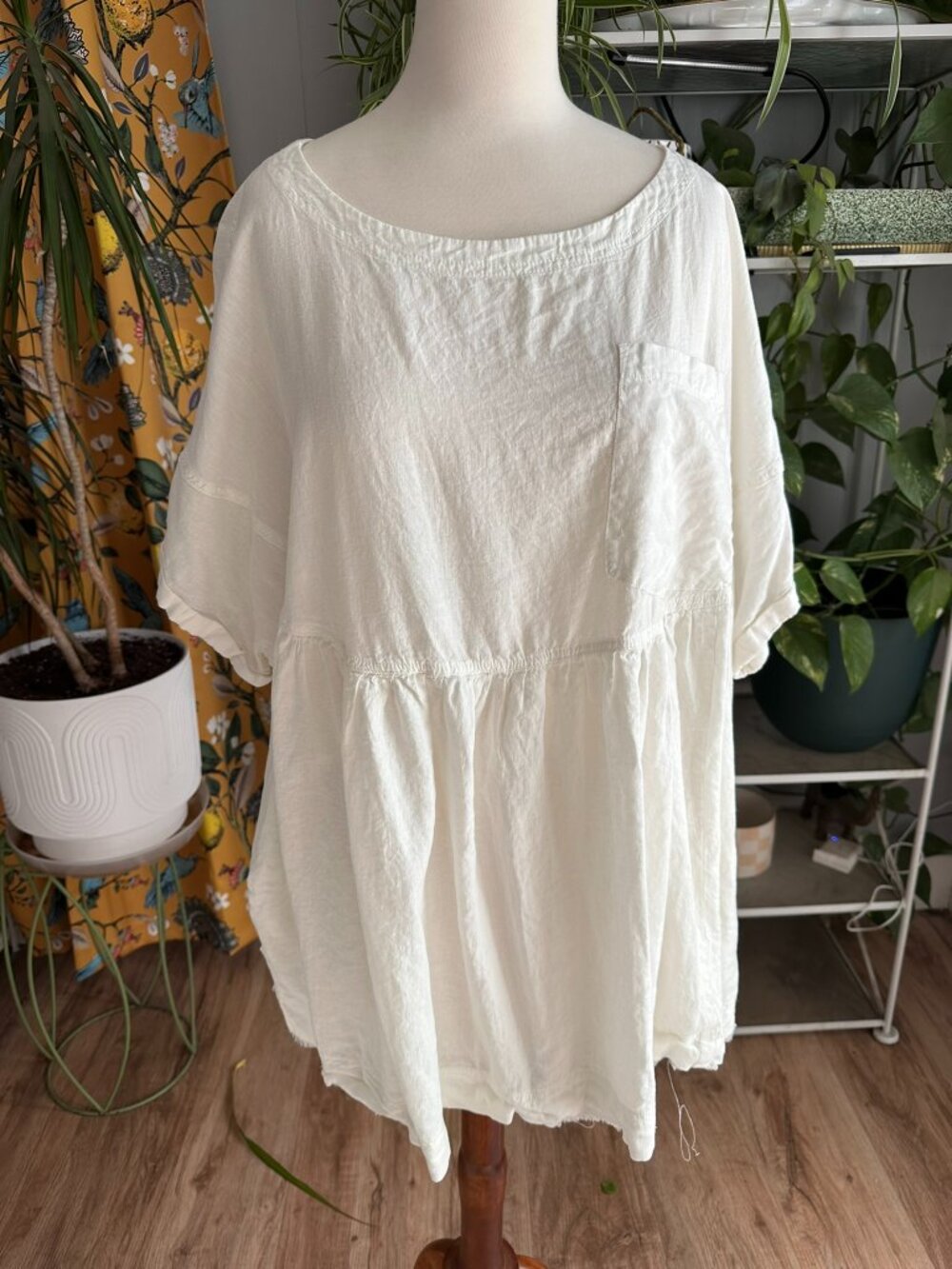Free People We The Free White Oversized Tunic Top XL Boho Flowy - Picture 5 of 12